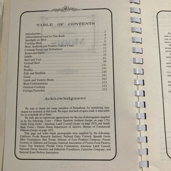 The Panhellenic Cookbook MEATS 1968 VINTAGE Spiral 2000+ Recipes - Picture 3 of 9